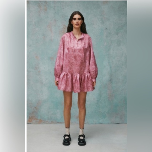 Laura Ashley Dresses & Skirts - Laura Ashley x Urban Outfitters Pink Long Sleeve Paisley Anna
Mini Dress S